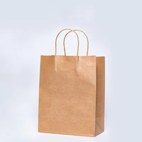 Sac de courses en papier kraft noir écologique personnalisé, style classique, poignée en forme de T, avec votre propre logo imprimé