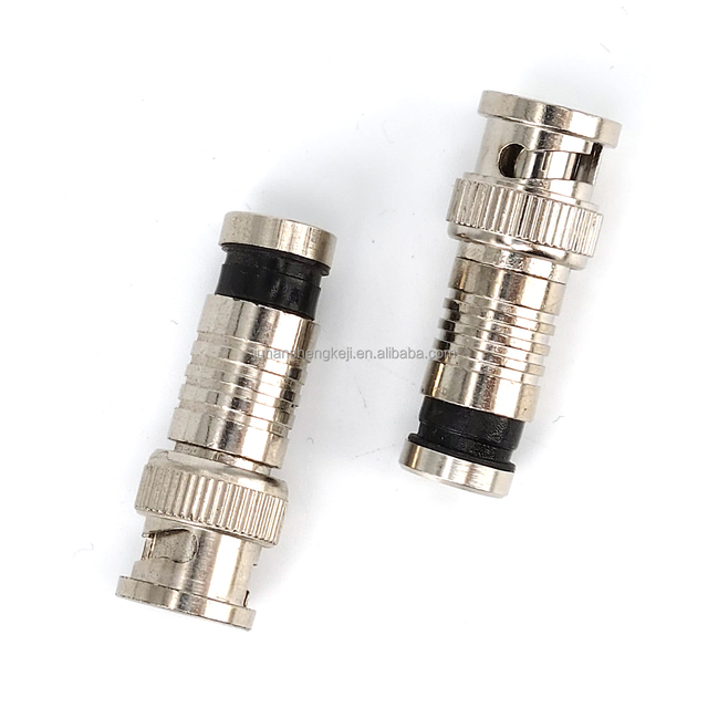High Quality HD Video Coaxial Compression BNC Male Connector RG58 RG59 RG6 2P Copper Pins for CCTV Monitoring Accessory