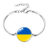Bracelet en métal personnalisé avec drapeau national turc, bracelet en verre cabochon avec pierre précieuse pour souvenir de voyage et cadeau culturel