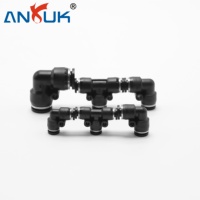 Raccord rapide en T ANRUK PC G1/4 en acier inoxydable 304 pour la manutention des matériaux, qualité industrielle