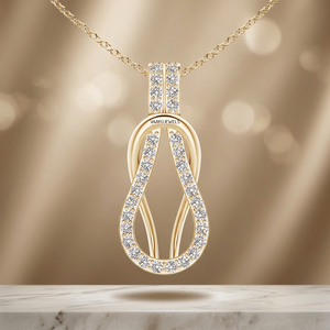 Pendentif en diamant pour femme Vaayu Jewels, or 10K 14K 18K, argent 925 935, coupe ronde brillante, design infini de luxe, bijoux de mariage - Product Image 1
