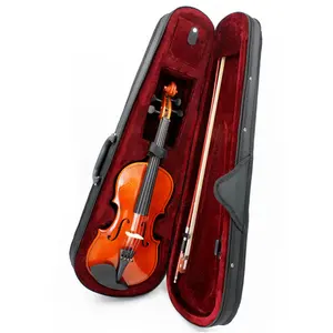 Corda de violino 4/4 para iniciantes crianças e adultos, tamanho completo, confiança com arco, estojo de transporte, madeira sólida, instrumento violino