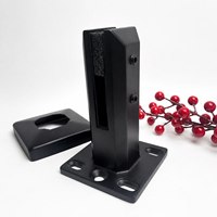 Pegangan Tangga Balkon Kaca dengan Alas Lubang Berlubang 12mm, Bahan Baja Tahan Karat 304, Lapisan Serbuk Hitam, Model Tapered Post Textured Grip Liner
