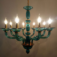 Europäischer Stil Champagner Luxus Glas-Kronleuchter für Schlafzimmer Wohnzimmer Hotel Kerzen-Kronleuchter Lampe