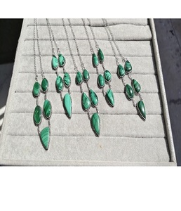 Premium <b>Handmade</b> Zinc Alloy Natural Stone Teardrop Gemstone <b>Necklace</b> for Women Classic Elegant Design Office Casual Party Wear - Product Image 4