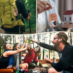 DIY Blank Wood Keychain Metal Bottle Opener Mini Pocket Openers for Party Favors Wedding Supplies Custom <b>Presents</b> Crafts - Product Image 6