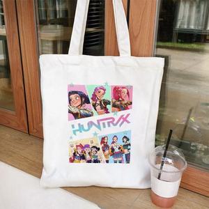 Yüksek kaliteli bts Demon Hunter Tote çanta yenilik öğrenci alışveriş çantası öğrenciler için bez çantalar karikatür film karakter - Product Image 5