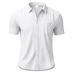 Camicia da Uomo Casual a Maniche Corte/Lunghe, Elasticizzata, Antipiega, Tinta Unita, Slim Fit, Elegante per Business - Product Image 6