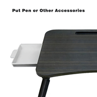 Table Pliante et Portable en Bois pour Ordinateur Portable, Plateau de Lit, Bureau d'Étude à Domicile