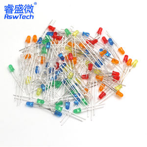 3mm発光ダイオードLEDランプビーズ、5mmカラフルな麦わら帽子型楕円形赤外線LEDチップダイオード - Product Image 3