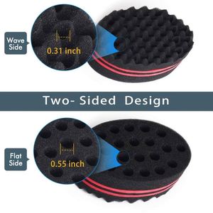 Éponge magique Hot Sale pour boucler les cheveux à froid, brosse à boucler les cheveux afro double face pour hommes noirs - Product Image 3
