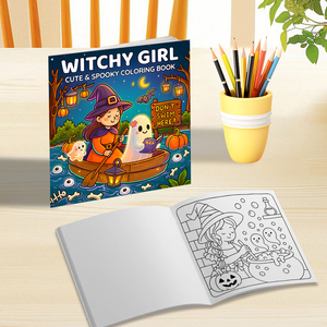<span class=keywords><strong>Libro</strong></span> para Colorear con Temática de Halloween, Diseño de Brujas y Fantasmas, Encuadernación Perfecta, Papel de Alta Calidad - Product Image 1
