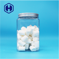 Pot carré transparent en PET sans BPA pour nouilles, bonbons, biscuits, gelée, avec bouchon à vis, étanche, qualité alimentaire, logo personnalisé, pour le stockage de snacks