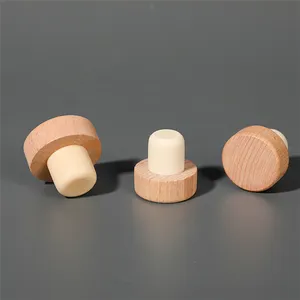 Cork Stoppers, Stained Wood Bar Tops w/ Natural Corks For Glass Bottles Packaging