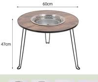 Vente en gros de thé bouilli à la cuisinière pour l'extérieur Table de pique-nique en bois pour barbecue Table de camping pliante ronde portable pliable