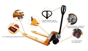 Chariot à palettes <span class=keywords><strong>hydraulique</strong></span> tout-terrain de 2,5 tonnes, transpalette manuel, chariot élévateur à fourche - Product Image 6