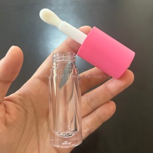 ISMAN Tubes de brillant à lèvres vides de 6 ml, rose mat argenté, avec logo personnalisé, grand applicateur, pour cosmétiques et rouges à lèvres liquides transparents, vente en gros - Product Image 5