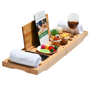 Plateau de baignoire Caddy Plateau de bain extensible Fabricant de baignoire Caddy de baignoire en bambou fabriqué à la main Plateau de bain - Product Image 1