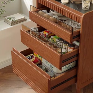 Aparador de Madera Maciza, Estilo Retro Japonés, Mueble de Almacenamiento para Barra, Sala de Estar o Cocina - Product Image 4