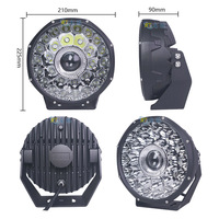 Projecteur LED tout-terrain 9 pouces 12V 120W pour voiture, étanche, anti-poussière, ultra-lumineux, lumière laser pour moto 12000