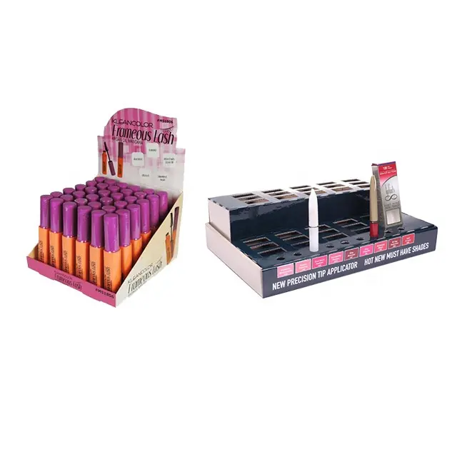 Lipstick PDQ Counter Top Stand lip balm counter display cardboard