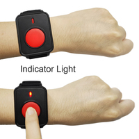 Sistema de Alarma Inalámbrica para Personas Mayores, Botón de Llamada, Localizador para Cuidadores, 1 Receptor de Reloj de Mano, 2 Pulseras con Timbre