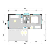 Rumah Mungil Mewah Prefab Modular dari Cina dengan Dapur dan Kamar Mandi, Rumah Mini yang Dapat Diperluas untuk Dijual