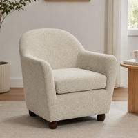 Fauteuil de canapé de loisirs en peluche en tissu de lin à dossier haut chaise d'appoint en attente chaise de canapé simple dans le hall de l'hôtel