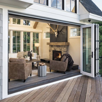Charnières de porte accordéon coulissantes en aluminium, modernes, coupe-vent, de haute qualité, personnalisables