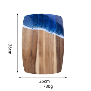 Bộ bàn cắt nhựa sóng đại dương nhựa Epoxy thiết lập với 4 dao phô mai màu xanh trắng sóng mô hình charcuterie Bộ quà tặng - Product Image 3