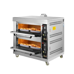 Commercial 2 Deck 4 Tray Bread Industrial Oven Baking Equipment Gas Oven Bakery Baking Oven For Bread And Cake