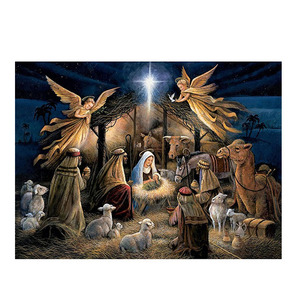 Kim Cương Bộ Dụng Cụ Sơn Cho Người Lớn, Chúa Giêsu Giáng Sinh Tự Làm Sơn Bằng Số Cho Người Lớn Mới Bắt Đầu, Tự Làm Đầy Đủ Khoan Kim Cương Chấm Tranh - Product Image 1