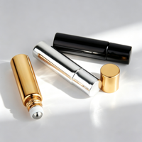 Flacon en verre de 10 ml, plaqué UV or, argent, noir, sérigraphié, rechargeable, pour huiles essentielles, gouttes pour les yeux, sérum et soins de la peau