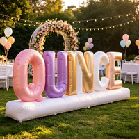 Lettres gonflables géantes personnalisées en tissu Oxford avec logo LED et base pour la promotion en extérieur, les salons professionnels, les événements, la location et la publicité