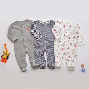 Spot Supply Baby Spring and Autumn Jumpsuit Conjunto de 3 piezas Impreso Mono de manga larga Pijamas cálidos para bebés para recién nacidos - Product Image 5
