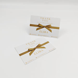 Cartes de vœux d'affaires de luxe écologiques en papier couché 300 g/m² avec logo personnalisé, estampage à chaud or, impression 1 couleur - Product Image 4