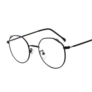 Maidis Round Metal Eyeglasses Frame Cat Ear Design Full Frame Anti Uv Blue Light Protection Unisex Plano Lenses - Product Image 4
