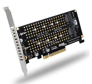 双M2 NVME至PCI Express X8 4.0 Raid控制器PCIE拆分卡<span class=keywords><strong>2</strong></span>端口M2 NVME M密钥，用于2230 2242 2260 2280 22110 NVME固态硬盘 - Product Image 3