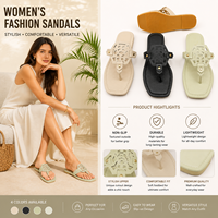 Nouvelles sandales d'été élégantes avec bout gravé, semelle intérieure confortable en PU, fond souple ajouré, style plat et tendance