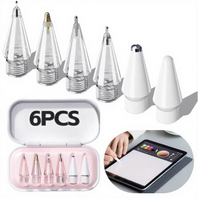 Consumer Accessories 6PCS Plastic Replacement Pencil Tips for iPad Pro/2nd Gen/1st Gen