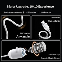 Lámpara de Escritorio Mini ABS Minimalista Moderna, Lámpara de Noche para Dormitorio, Luz Nocturna para Dormir, Protectora de Ojos, Proyector de Estrellas con Alimentación USB