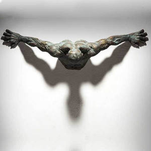 Figuras de Arte Metálico Antiguo Talladas a Mano, Estatua de Pared 3D de <span class=keywords><strong>Hombre</strong></span> de Bronce y Latón de Tamaño Real, Precios de Esculturas - Product Image 4