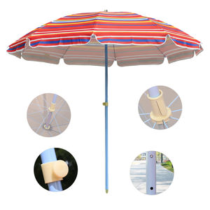 ร่มชายหาด160ซม. เป็นริ้วสีน้ำเงินสีขาวสีฟ้าชมพูลายปะการังป้องกันรังสียูวีพับได้ที่กำบังแดดกลางแจ้งพร้อมตัวเลือกตัวอย่าง - Product Image 3