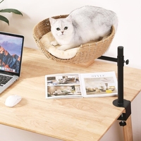 Accessoires pour animaux de compagnie à motif solide de support de nid de lit de bureau de chat rotatif réglable à 360 ° pour la maison et le bureau