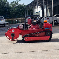 Broyeur forestier diesel télécommandé industriel tout-terrain pour tracteur, tondeuse à fléaux pour la coupe de l'herbe sur les pentes montagneuses