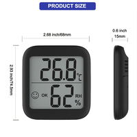 Termometer & Higrometer Digital J&R Layar Besar untuk Dalam/Luar Ruangan dengan Indikator Tingkat Kenyamanan, Penyangga & Magnet, Plastik ABS, Dukungan OEM