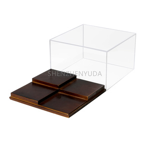 กล่องไม้เบสบอลฐานแสดงเบสบอล4ลูกป้องกันรังสียูวีกล่องอะคริลิคของที่ระลึก - Product Image 3
