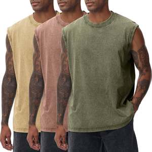 <span class=keywords><strong>Canotte</strong></span> da <span class=keywords><strong>Uomo</strong></span> Personalizzate in Cotone Oversize con Lavaggio Acido per l'Estate - Stile Streetwear - Product Image 2
