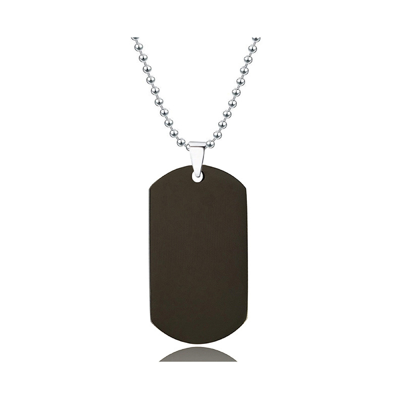 Black 49 * 28mm+Silver round bead chain