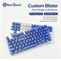 Bandeja de Almacenamiento para Teclas de Teclado Mecánico, Personalizada, Transparente, de PET, para Venta al por Menor, Embalaje de Plástico Termoformado al Vacío